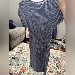 Blue and white dress